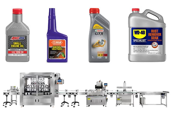 Automatic 50Ml-5L Linear Type Piston Oil Filling Capping Machine Production Line