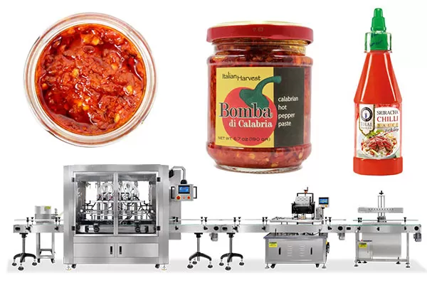 Automatic Bottle Filling Capping And Sealing Line For BBQ Sauce