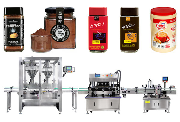 Automatic Coffee Powder Canister Filling Seaming Labeling Machine Line