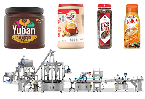Automatic Powder Bottle Mixing Filling Capping Labeling Line
