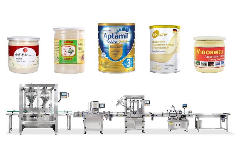 Automatic Powder Canister Tins Filling Seaming Labeling Line