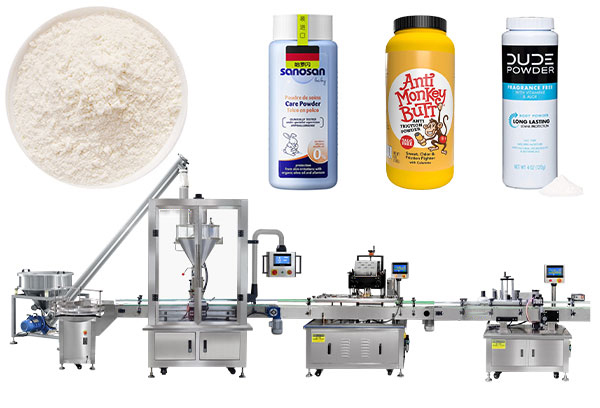 Automatic Talcum Powder Filling Machine With Capping Labeling Line