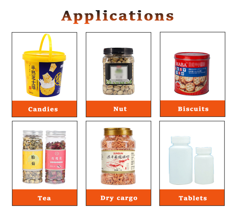 Granule Biscuits Nuts Salt Sugar Bottle Filling Capping Production Line